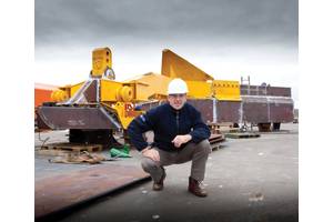 Ecosse Subsea Systems managing director, Mike Wilson, with the SCAR subsea plough