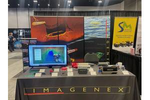 Imagenex, with the DT360xi, a 360 degree multi beam profiler designed for large pipe and tunnel surveys. Photo Celia Konowe
