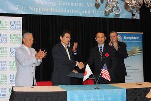 Nippon Foundation and Deepstar signed an MOU in Houston. Photo: Greg Trauthwein