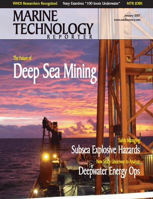 Marine Technology Magazine Cover Jan 2007 - Seafloor Engineering